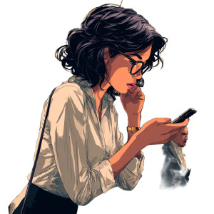 Frantic Banker Texting Vinyl Car Decal Sticker – Waterproof & UV-Resistant 