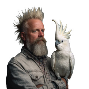 Man And Cockatoo Vinyl Car Decal Sticker – Waterproof & UV-Resistant 