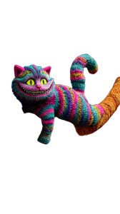Yarn Cheshire Cat Vinyl Car Decal Sticker – Waterproof & UV-Resistant 