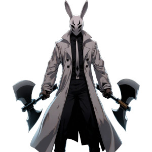 Rabbit Mask Warrior Vinyl Car Decal Sticker – Waterproof & UV-Resistant 