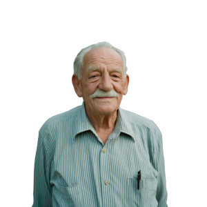 Smiling Elderly Man V3 Vinyl Car Decal Sticker – Waterproof & UV-Resistant 