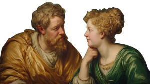 Courting In Togas Vinyl Car Decal Sticker – Waterproof & UV-Resistant 