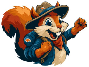 Cheerful Travel Squirrel Vinyl Car Decal Sticker – Waterproof & UV-Resistant 