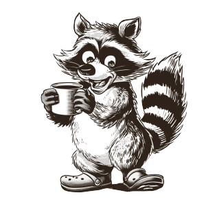 Retro Raccoon Mascot V2 Vinyl Car Decal Sticker – Waterproof & UV-Resistant 
