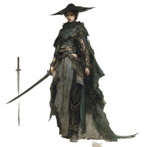 Ancient Chinese Swordswoman Vinyl Car Decal Sticker – Waterproof & UV-Resistant 