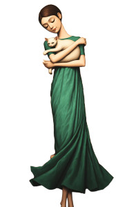 Sleeping With Cat Vinyl Car Decal Sticker – Waterproof & UV-Resistant 