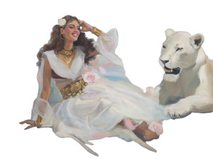 Ishtar With Lioness Vinyl Car Decal Sticker – Waterproof & UV-Resistant 