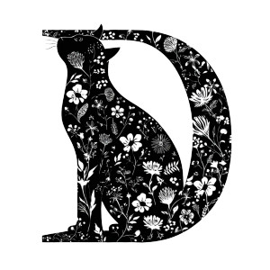 Floral Cat Monogram Vinyl Car Decal Sticker – Waterproof & UV-Resistant 