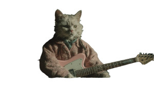 Cat Hybrid Guitarist Vinyl Car Decal Sticker – Waterproof & UV-Resistant 