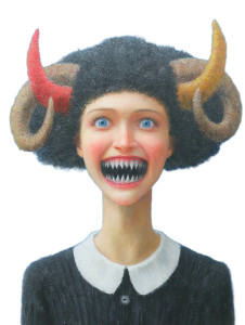 Grotesque Demon Girl Vinyl Car Decal Sticker – Waterproof & UV-Resistant 