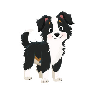 Cartoon Border Collie Vinyl Car Decal Sticker – Waterproof & UV-Resistant 