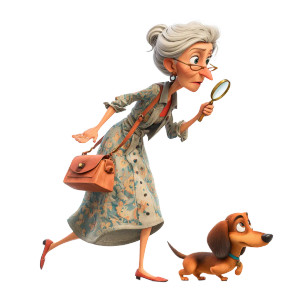 Spy Lady & Dachshund Vinyl Car Decal Sticker – Waterproof & UV-Resistant 