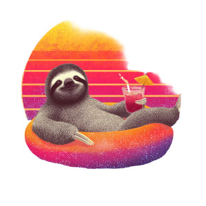 Floating Sloth Vinyl Car Decal Sticker – Waterproof & UV-Resistant 