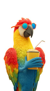 Stylish Parrot Sipping Vinyl Car Decal Sticker – Waterproof & UV-Resistant Stylish Parrot Sipping Vinyl Car Decal Sticker – Waterproof & UV-Resistant