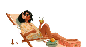 Relaxing By Pool V4 Vinyl Car Decal Sticker – Waterproof & UV-Resistant 