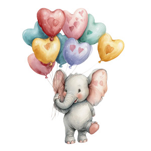 Chubby Elephant Balloons Vinyl Car Decal Sticker – Waterproof & UV-Resistant 