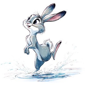 Joyful Bunny Splash Vinyl Car Decal Sticker – Waterproof & UV-Resistant Joyful Bunny Splash Vinyl Car Decal Sticker – Waterproof & UV-Resistant