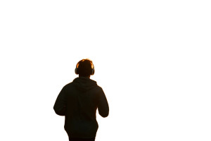 Jogging With Headphones Vinyl Car Decal Sticker – Waterproof & UV-Resistant 