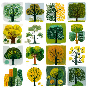 Trees Illustration Vinyl Car Decal Sticker – Waterproof & UV-Resistant Trees Illustration Vinyl Car Decal Sticker – Waterproof & UV-Resistant