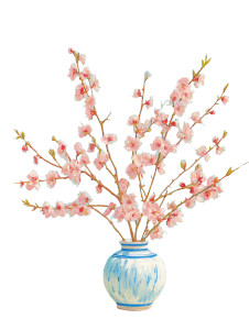 Elegant Peach Blossom Vinyl Car Decal Sticker – Waterproof & UV-Resistant 