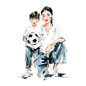 Chic Mother And Son Vinyl Car Decal Sticker – Waterproof & UV-Resistant 