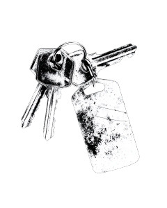 Worn Metallic Keys Vinyl Car Decal Sticker – Waterproof & UV-Resistant 