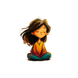 Meditating Girl V5 Vinyl Car Decal Sticker – Waterproof & UV-Resistant 