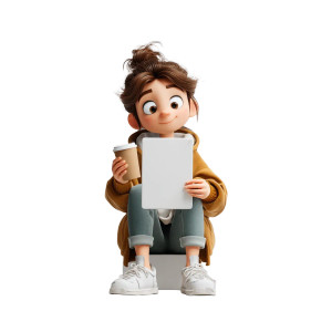 Cheerful Student Cartoon Vinyl Car Decal Sticker – Waterproof & UV-Resistant 