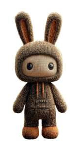 Furry Bunny Character Vinyl Car Decal Sticker – Waterproof & UV-Resistant 