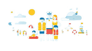 Beach Safety Kids Vinyl Car Decal Sticker – Waterproof & UV-Resistant 