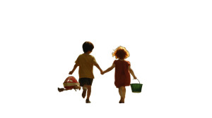 Japanese Children Running Vinyl Car Decal Sticker – Waterproof & UV-Resistant 