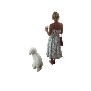 Stylish Woman With Dog Vinyl Car Decal Sticker – Waterproof & UV-Resistant Stylish Woman With Dog Vinyl Car Decal Sticker – Waterproof & UV-Resistant