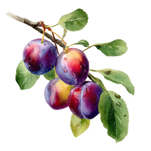 Colorful Plums Drawing Vinyl Car Decal Sticker – Waterproof & UV-Resistant 