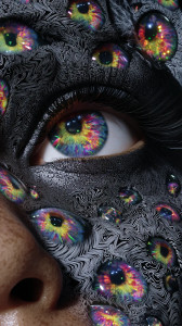 Psychedelic Multieyed Woman Vinyl Car Decal Sticker – Waterproof & UV-Resistant 