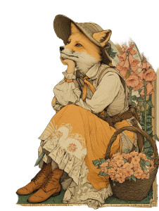 Victorian Fox Lady V2 Vinyl Car Decal Sticker – Waterproof & UV-Resistant 