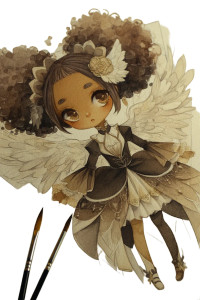 Gothic Chibi Angel Vinyl Car Decal Sticker – Waterproof & UV-Resistant 