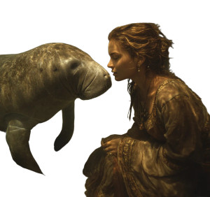 Manatee With Woman Vinyl Car Decal Sticker – Waterproof & UV-Resistant Manatee With Woman Vinyl Car Decal Sticker – Waterproof & UV-Resistant