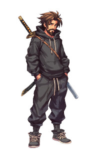 Anime Swordsman Concept V2 Vinyl Car Decal Sticker – Waterproof & UV-Resistant 