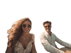 Luxury Couple Ride Vinyl Car Decal Sticker – Waterproof & UV-Resistant 