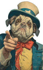 Pug Uncle Sam Vinyl Car Decal Sticker – Waterproof & UV-Resistant Pug Uncle Sam Vinyl Car Decal Sticker – Waterproof & UV-Resistant