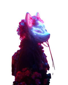 Phantom Fox Mask Vinyl Car Decal Sticker – Waterproof & UV-Resistant 