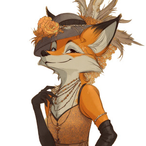 Anthro Fox Flapper Vinyl Car Decal Sticker – Waterproof & UV-Resistant 