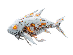 Transforming Robotic Fish Vinyl Car Decal Sticker – Waterproof & UV-Resistant 