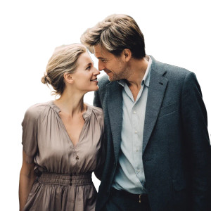 Scandinavian Couple Stroll Vinyl Car Decal Sticker – Waterproof & UV-Resistant 