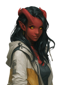 Tiefling Portrait V7 Vinyl Car Decal Sticker – Waterproof & UV-Resistant 