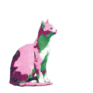 Pink Green Cat V2 Vinyl Car Decal Sticker – Waterproof & UV-Resistant 
