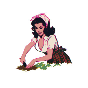 Pulp Art Gardener Vinyl Car Decal Sticker – Waterproof & UV-Resistant 