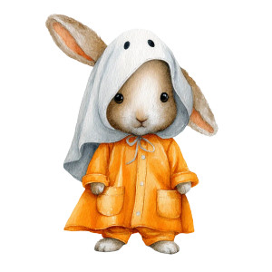 Ghost Bunny Vinyl Car Decal Sticker – Waterproof & UV-Resistant 