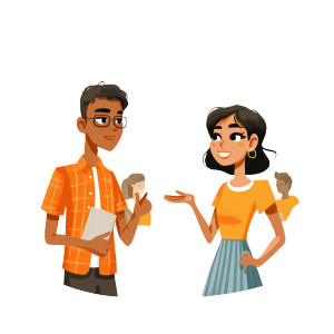 Students Discussing Idea Vinyl Car Decal Sticker – Waterproof & UV-Resistant 