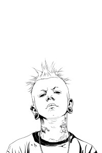 Punk Kid Lineart Vinyl Car Decal Sticker – Waterproof & UV-Resistant 